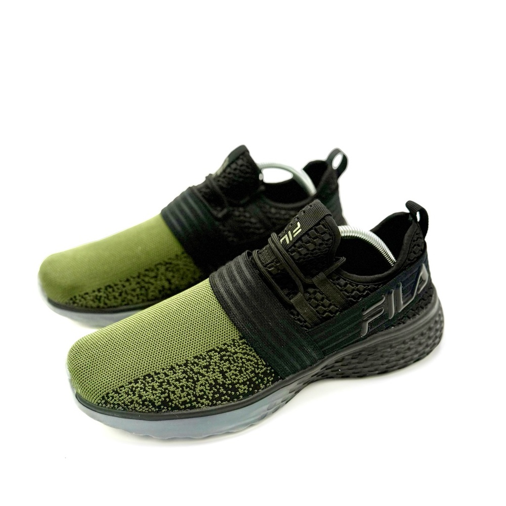 FILA‎ Fondato Slip Ons Mesh Energized Men's Sneakers Size US 11 Green Black NWOT
